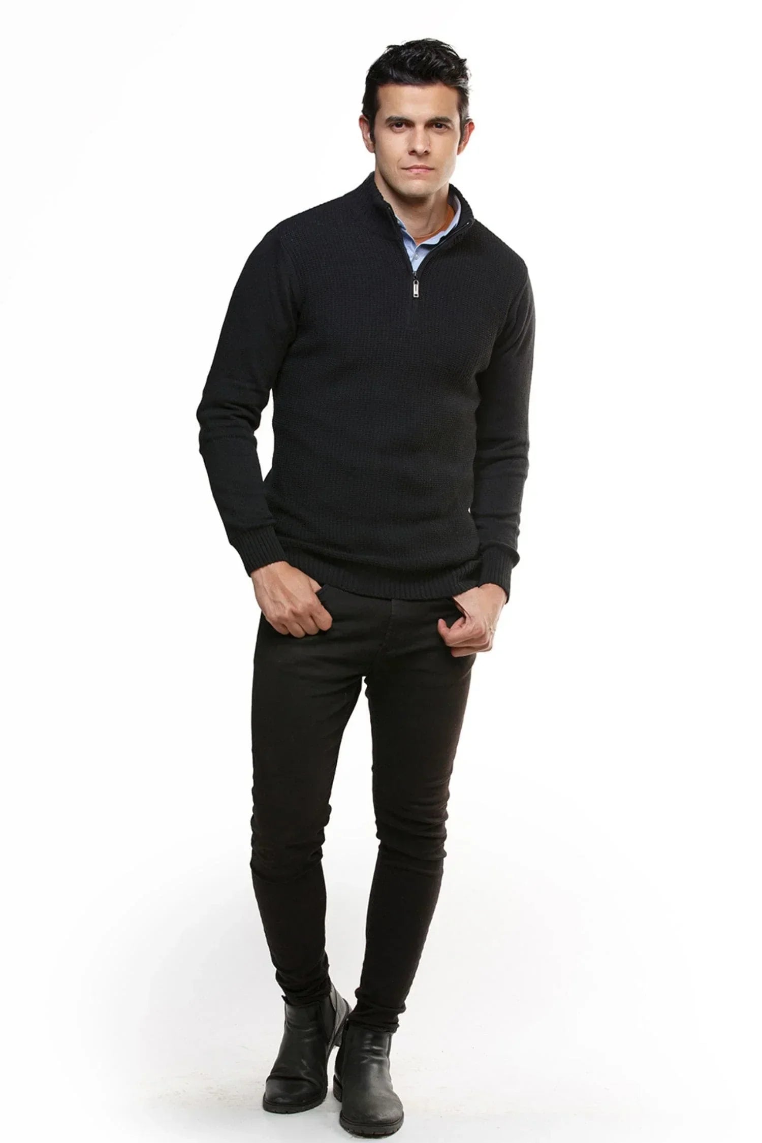 Suéter Tolú en algodón regenerado halfzip – Hombre